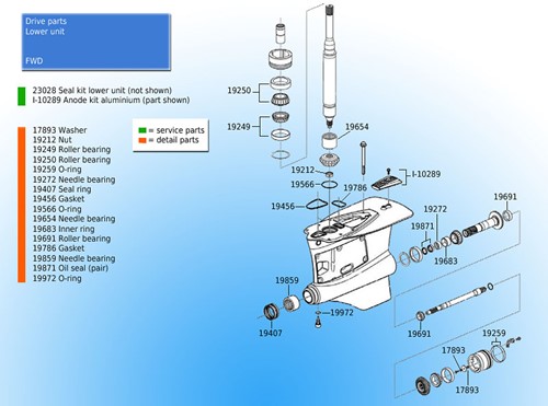 Rondelle unité inférieure pour Volvo Penta 955893